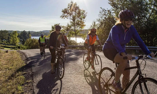 Cyclists having fun