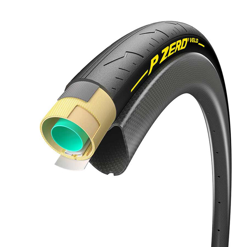 Load image into Gallery viewer, Pirelli P ZERO Velo TUB Tire 28 x 25 Tubular Folding Black Road Bike
