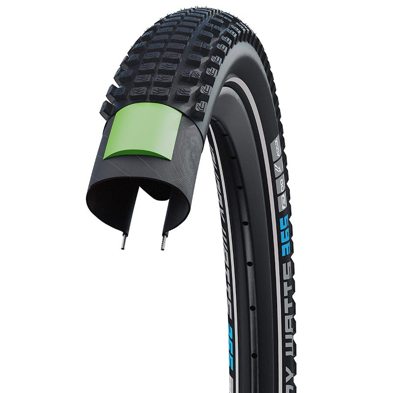 Load image into Gallery viewer, Schwalbe Johnny Watts Mountain Tire, 27.&#39;&#39;x2.35, Wire, Clincher, Addix 4season, DD, GreenGuard, 67TPI, Black
