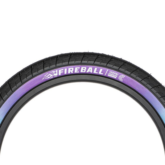 Eclat Fireball Tire 20 x 2.4 TPI 60 PSI 100 Clincher Wire Purple/Teal Fade BMX