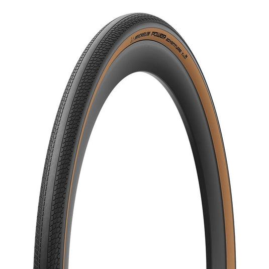 Michelin Power Adventure Classic TS TLR, Gravel Tire, 700x42C, Folding, Tubeless Ready, GUM-X, GUM-X, 3x100TPI, Tanwall