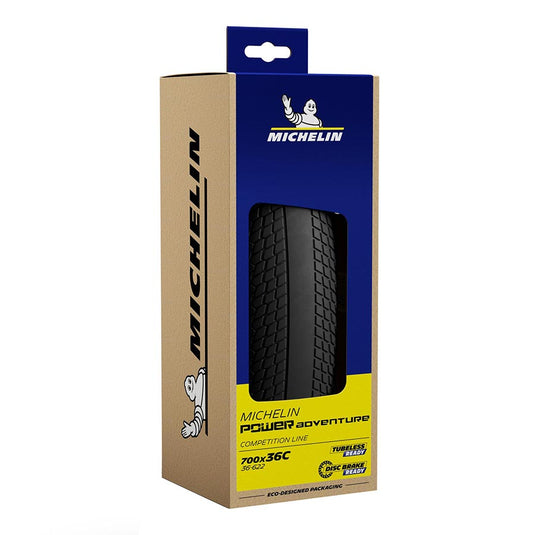 Michelin Power Adventure Classic TS TLR, Gravel Tire, 700x42C, Folding, Tubeless Ready, GUM-X, GUM-X, 3x100TPI, Tanwall