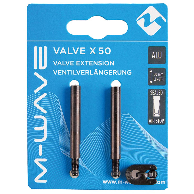 Load image into Gallery viewer, M-Wave 50 mm Valve Extender Black, Pair
