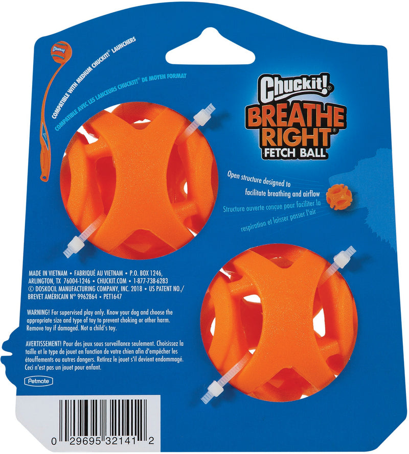 Load image into Gallery viewer, Chuckit! Breathe Right Fetch Balls - Medium 2-Pack Dog Toys for Active Play
