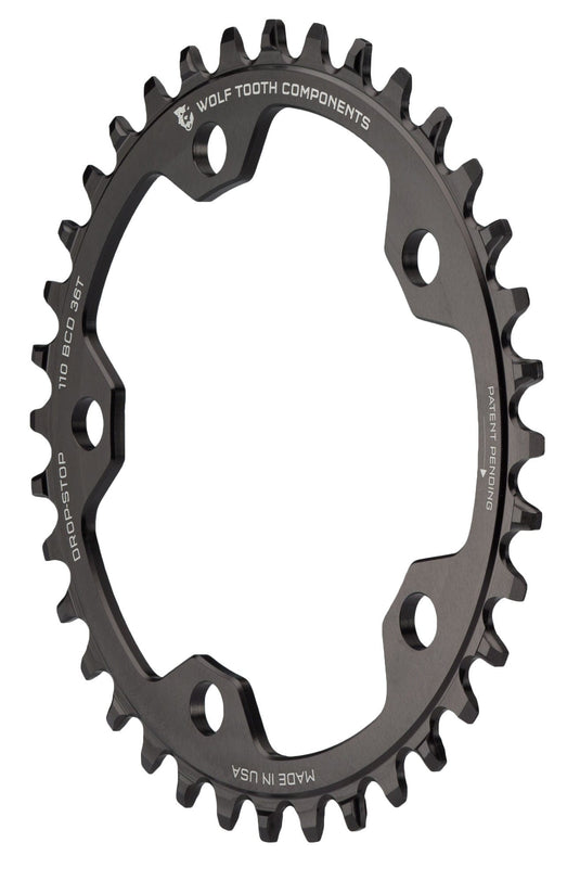 Wolf Tooth 110 BCD Gravel, CX and Road Chainring - 42t, 110 BCD, 5-Bolt, Drop-Stop ST, For Shimano HG+ and KMC 12-Speed