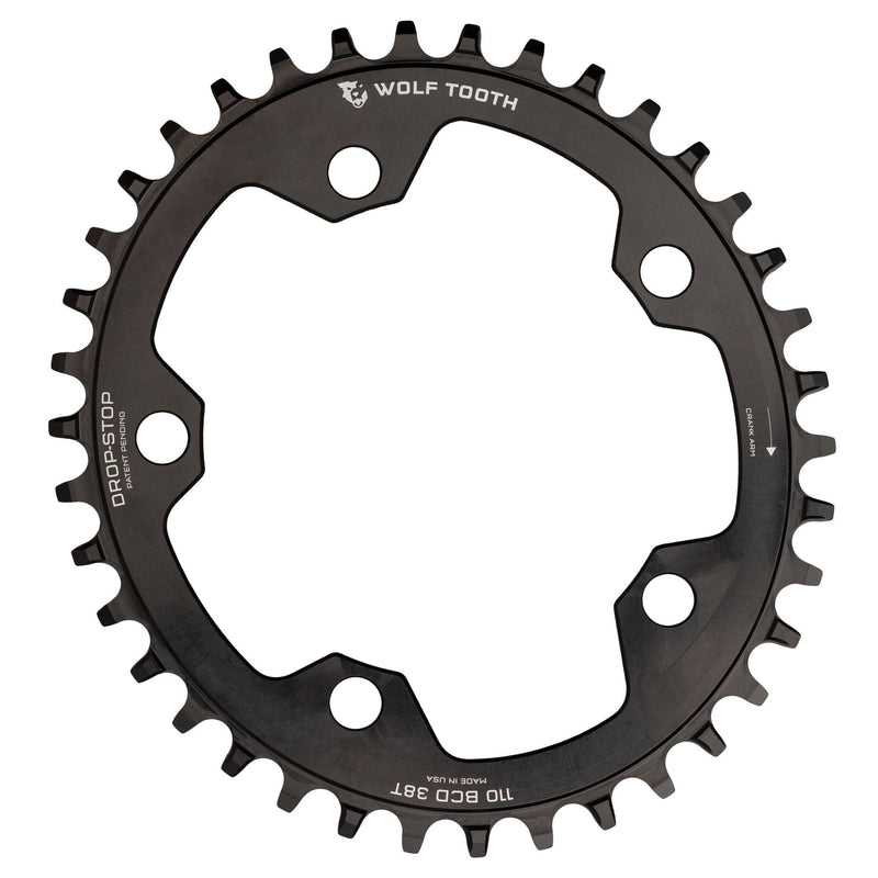 Load image into Gallery viewer, Wolf Tooth Elliptical Chainring 38t 110 BCD 5-Bolt 10/11/12-Spd Eagle Compatible
