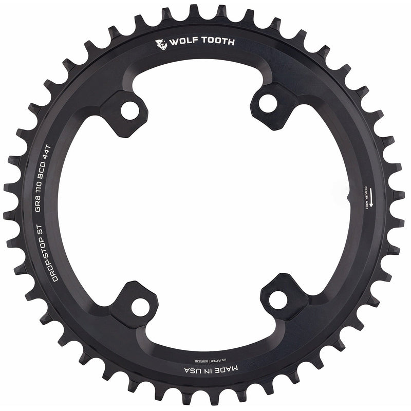 Load image into Gallery viewer, Wolf Tooth Aero 110 Asymmetric BCD Chainring - 52t, 110 Asymmetric BCD, 4-Bolt, Drop-Stop ST, For Shimano GRX 800
