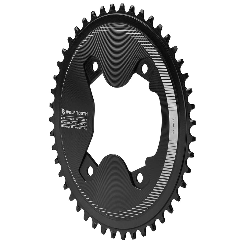 Load image into Gallery viewer, Wolf Tooth Oval 110 BCD Asymmetric 4-Bolt Chainrings for Shimano GRX Cranks
