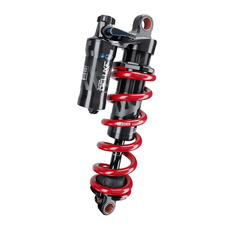 Load image into Gallery viewer, RockShox Super Deluxe Coil Ultimate A2, Rear shock, 185x55, Shaft Eyelet: Standard, Body Eyelet: Trunnion, MReb/MComp,
