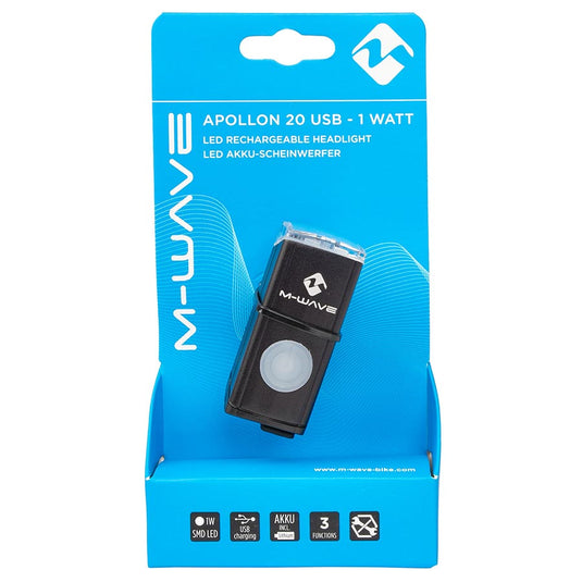 M-Wave Apollon 20 USB Light Front, Black