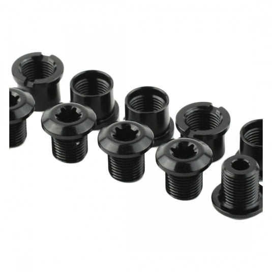 absoluteBLACK Chainring Bolt Set - Short Bolts and Nuts, Set of 4, Black