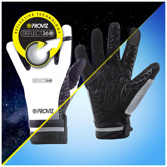 Proviz Reflect360 Waterproof Cycling Gloves Black/Grey MD Unisex Full Finger