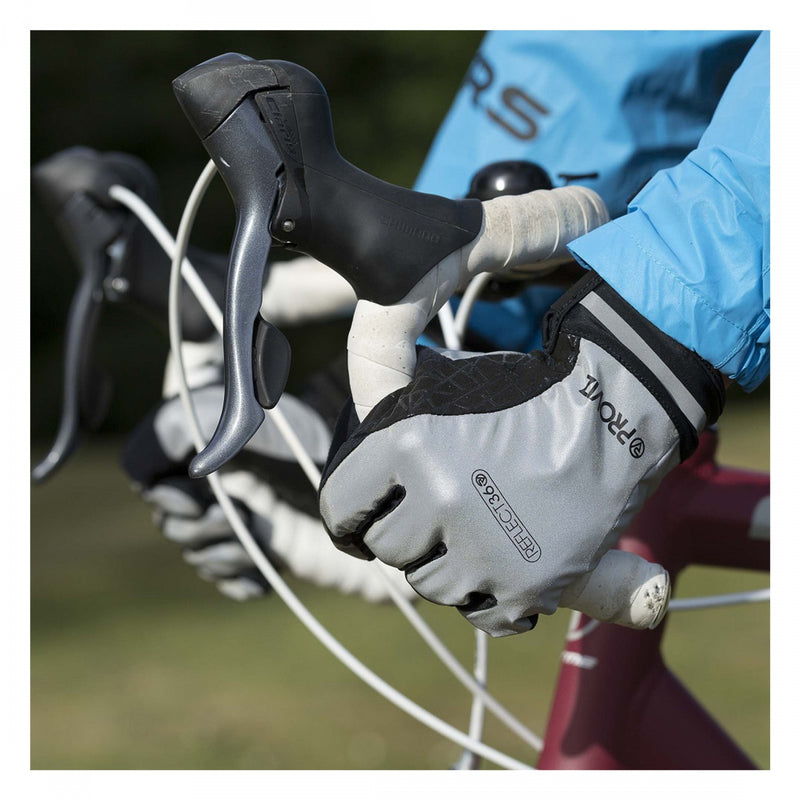 Load image into Gallery viewer, Proviz Reflect360 Waterproof Cycling Gloves Black/Grey MD Unisex Full Finger
