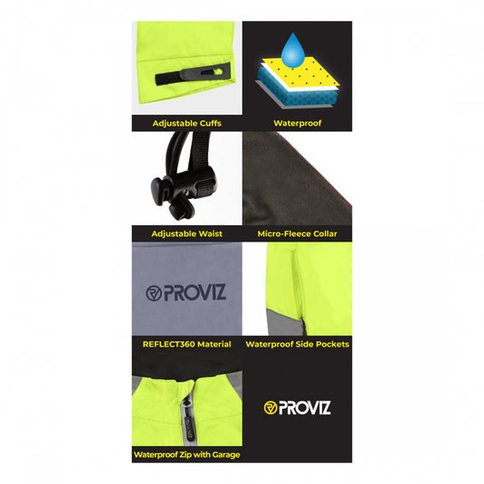 Proviz Nightrider 2.0 Cycling Jacket Yellow SM Men`s