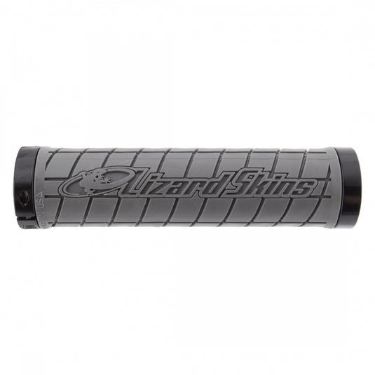 Lizard Skins Logo Lock On Grips Dual Lock On Graphite w/ Black Clamps 130mm