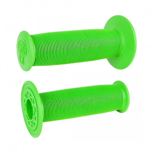 ODI Mushroom Single Ply Grips w/ Flange Lime Green 120mm