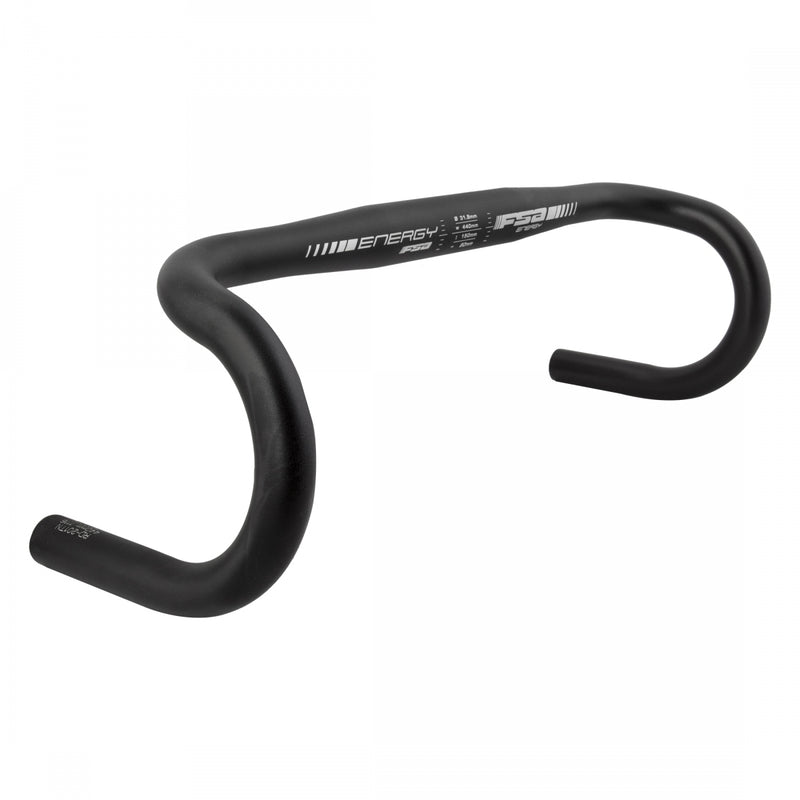 Load image into Gallery viewer, FSA Energy Traditional Drop Handlebar 31.8mmDrop 150mm 44cm Black Aluminum
