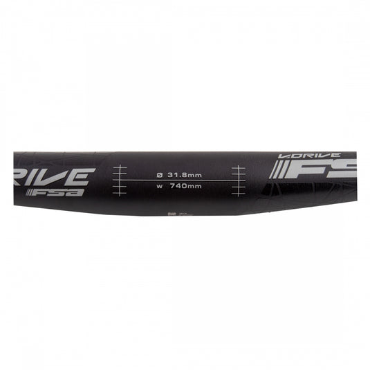 Full Speed Ahead VDrive Flat Handlebars Black 31.8 740mm Backsweep 8° Alloy