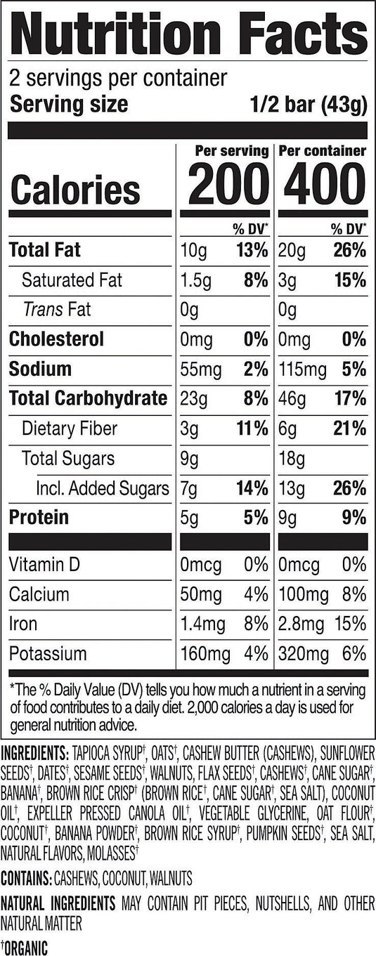 Probar Meal Banana Nut Bread Bar - Energizing Meal Replacement Food