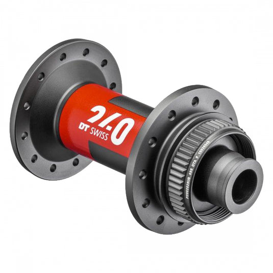 DT Swiss 240 Front Hub - 12 x 100mm, Center-Lock, Black/Red, 28H