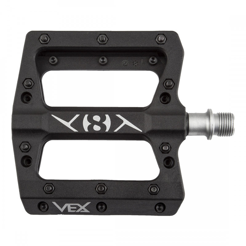 Load image into Gallery viewer, Origin8 Vex Platform Pedals 9/16&quot; Concave Composite Body Replaceable Pins Black
