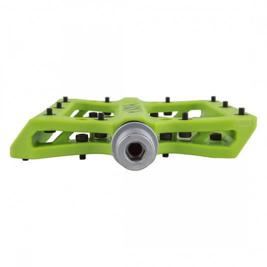 Origin8 Vex Platform Pedals 9/16" Concave Composite Body Replaceable Pins Green