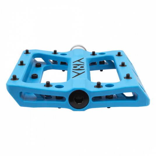 Origin8 Vex Platform Pedals 9/16" Concave Composite Body Replaceable Pins Blue