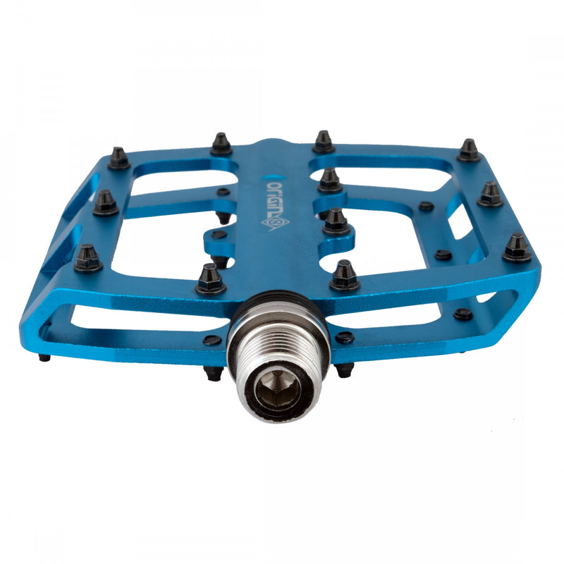 Load image into Gallery viewer, Origin8 Rascal Platform Pedals 9/16&quot; Concave Aluminum Body Removable Pins Blue
