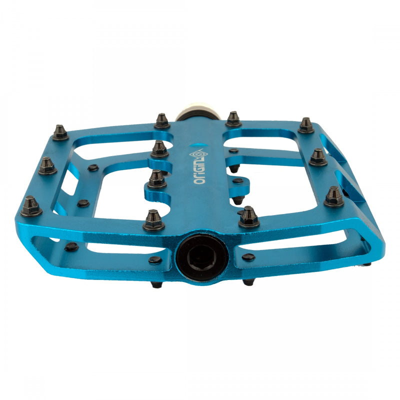 Load image into Gallery viewer, Origin8 Rascal Platform Pedals 9/16&quot; Concave Aluminum Body Removable Pins Blue
