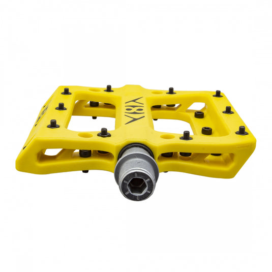 Origin8 Vex Platform Pedals 9/16" Concave Composite Body Replaceable Pins Yellow