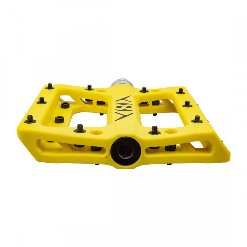 Load image into Gallery viewer, Origin8 Vex Platform Pedals 9/16&quot; Concave Composite Body Replaceable Pins Yellow
