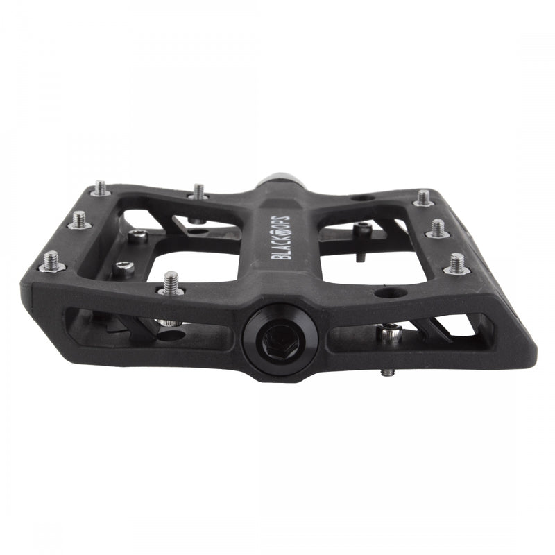 Load image into Gallery viewer, Black Ops Nylo-Pro II Pedals 9/16&quot; Chromoly Axle Nylon Body Removable Pins Black
