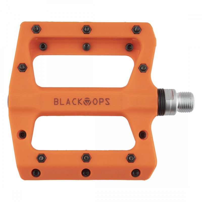 Load image into Gallery viewer, Black Ops Nylo-Pro II Pedals 9/16&quot; Chromoly Axle Nylon 20 Removable Pins Orange
