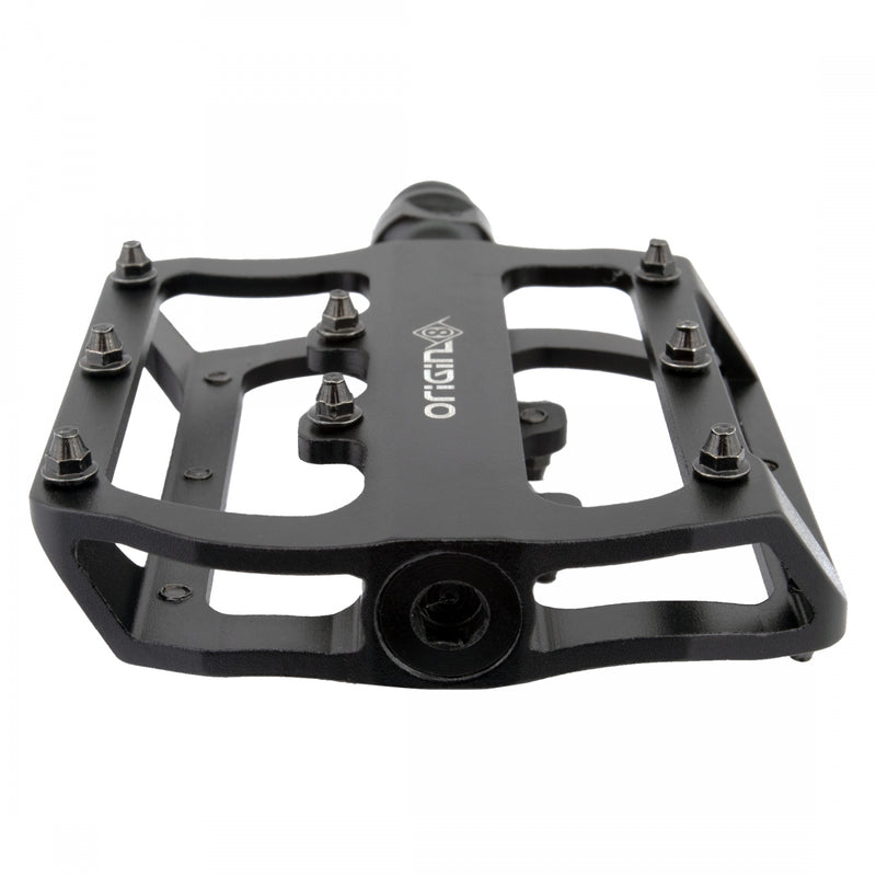 Load image into Gallery viewer, Origin8 Rascal XS Platform Pedals 9/16&quot; Concave Alloy Body Removable Pins Black
