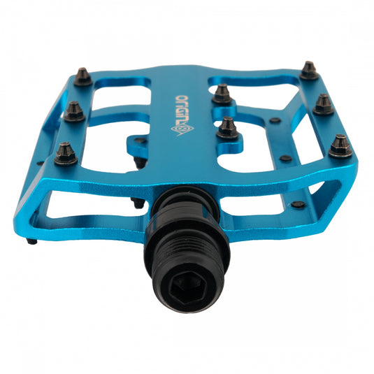 Origin8 Rascal XS Platform Pedals 9/16" Concave Alloy Body Removable Pins Blue