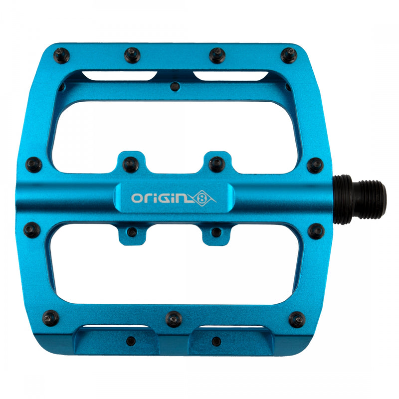 Load image into Gallery viewer, Origin8 Rascal XL Platform Pedals 9/16&quot; Concave Alloy Body Removable Pins Blue
