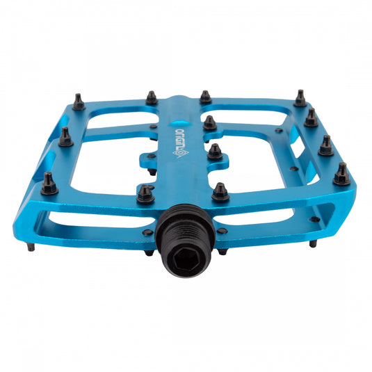 Origin8 Rascal XL Platform Pedals 9/16" Concave Alloy Body Removable Pins Blue