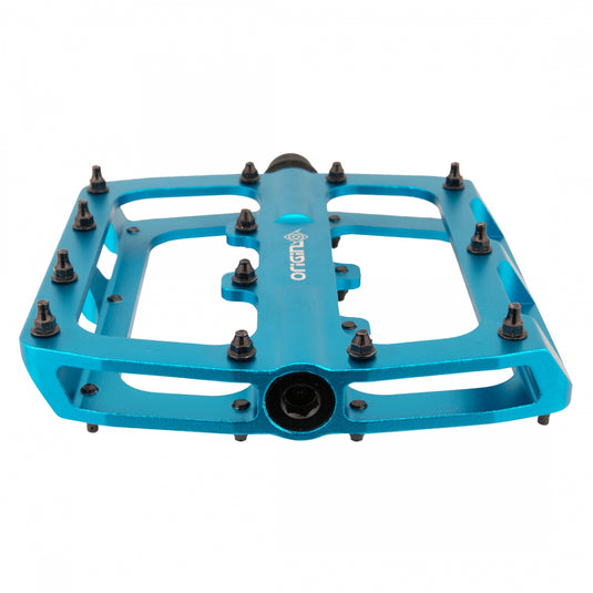 Origin8 Rascal XL Platform Pedals 9/16" Concave Alloy Body Removable Pins Blue