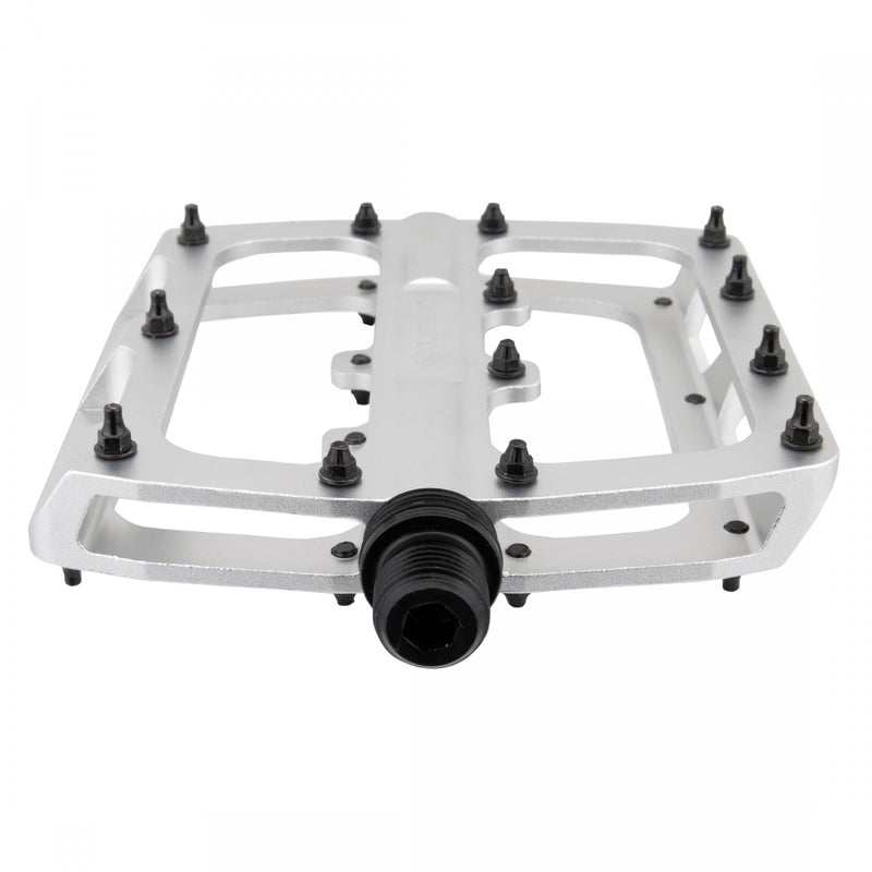 Load image into Gallery viewer, Origin8 Rascal XL Platform Pedals 9/16&quot; Concave Alloy Body Removable Pins Silver
