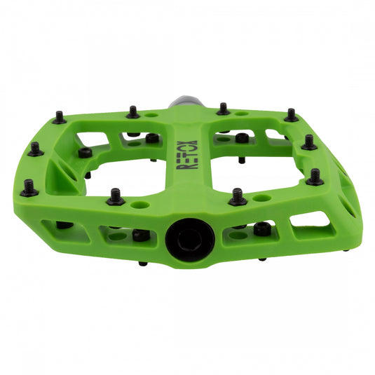 Origin8 Retox Platform Pedals 9/16" Concave Composite Body Removable Pins Green