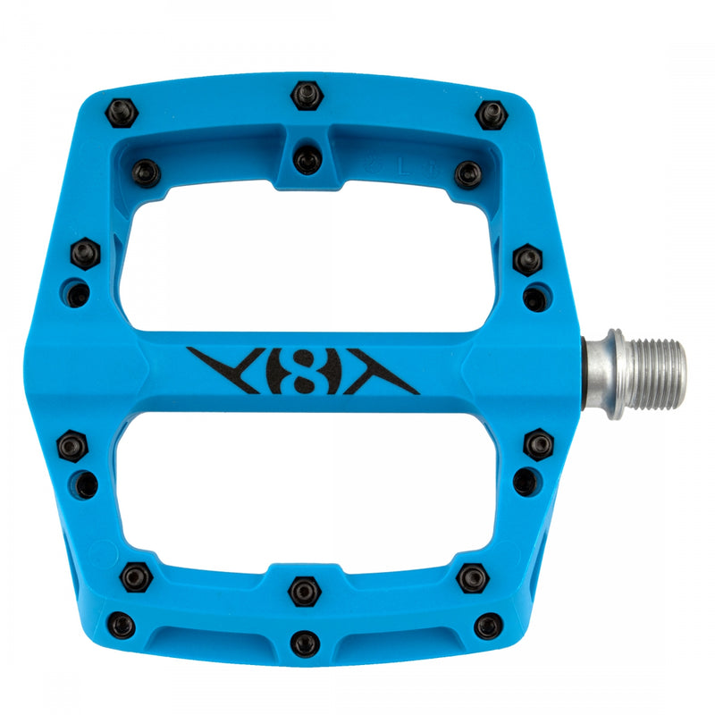 Load image into Gallery viewer, Origin8 Retox Platform Pedals 9/16&quot; Concave Composite Body Removable Pins Blue
