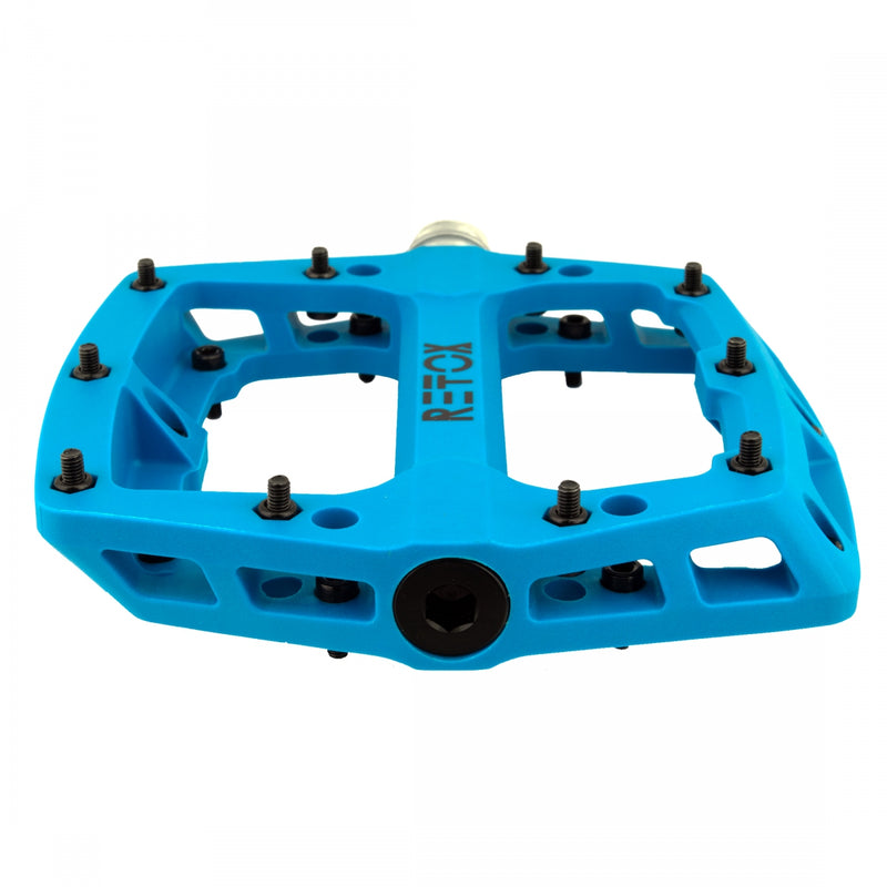 Load image into Gallery viewer, Origin8 Retox Platform Pedals 9/16&quot; Concave Composite Body Removable Pins Blue
