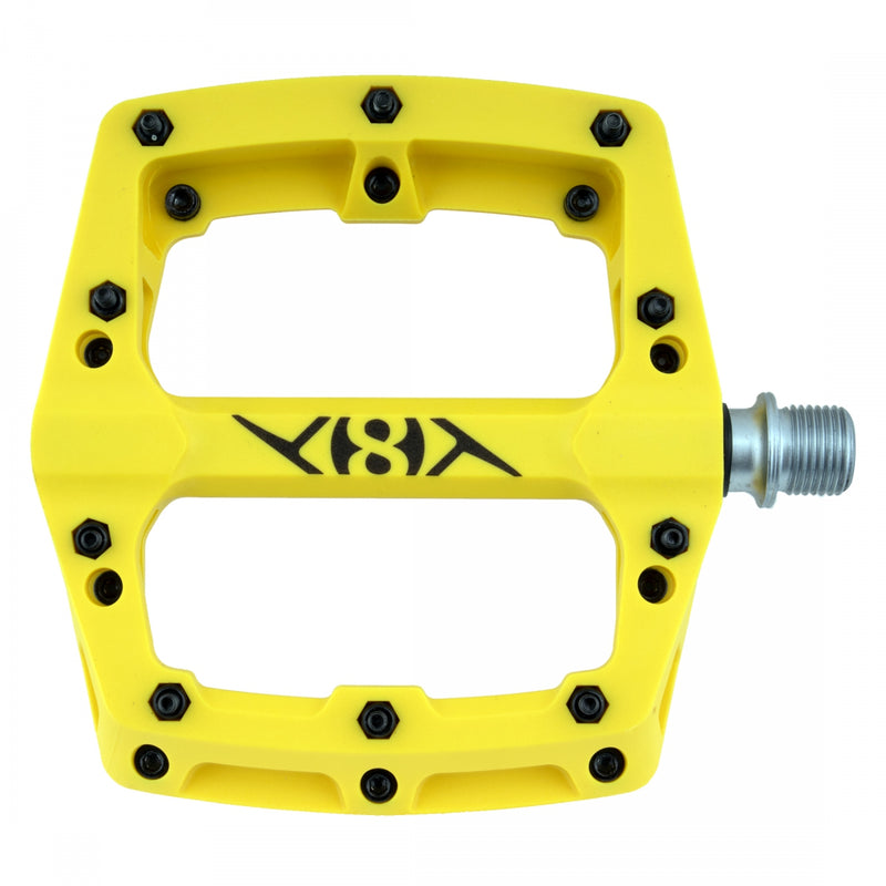 Load image into Gallery viewer, Origin8 Retox Platform Pedals 9/16&quot; Concave Composite Body Removable Pins Yellow
