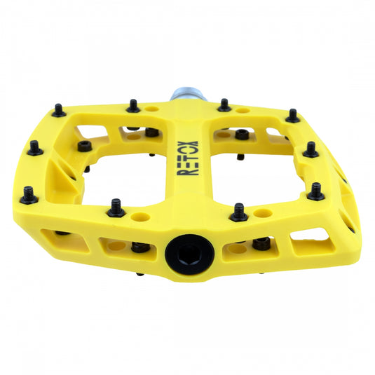 Origin8 Retox Platform Pedals 9/16" Concave Composite Body Removable Pins Yellow