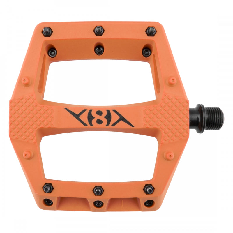 Load image into Gallery viewer, Origin8 Strapd Platform Pedal 9/16&quot; Chromoly Axle Concave Composite Body Orange
