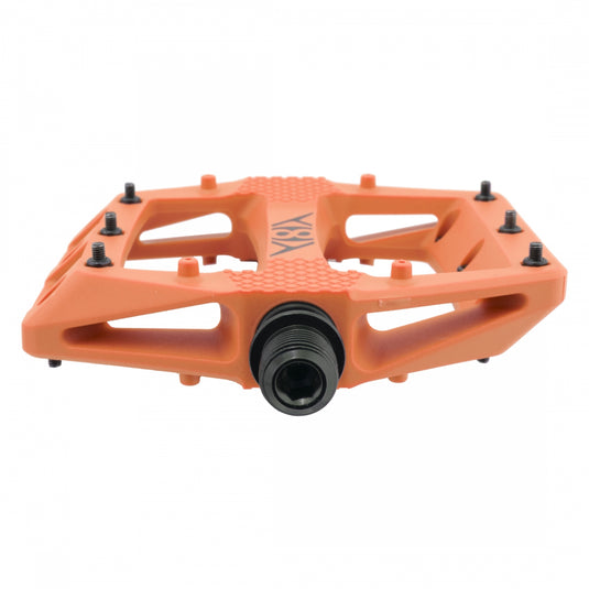 Origin8 Strapd Platform Pedal 9/16" Chromoly Axle Concave Composite Body Orange