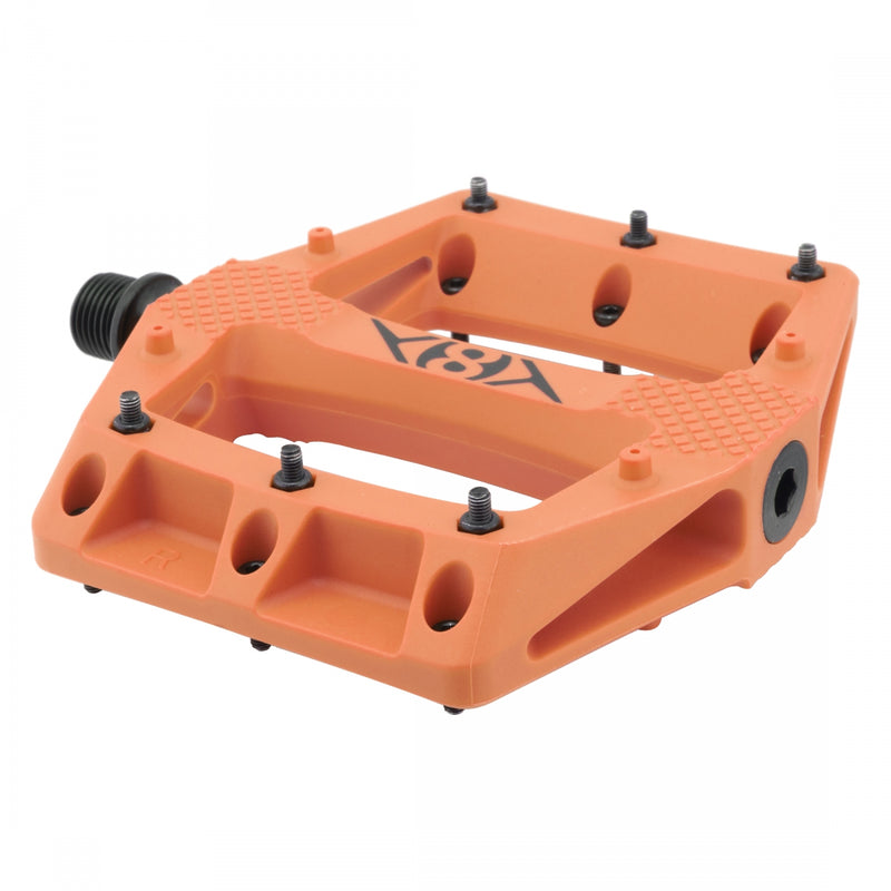 Load image into Gallery viewer, Origin8 Strapd Platform Pedal 9/16&quot; Chromoly Axle Concave Composite Body Orange
