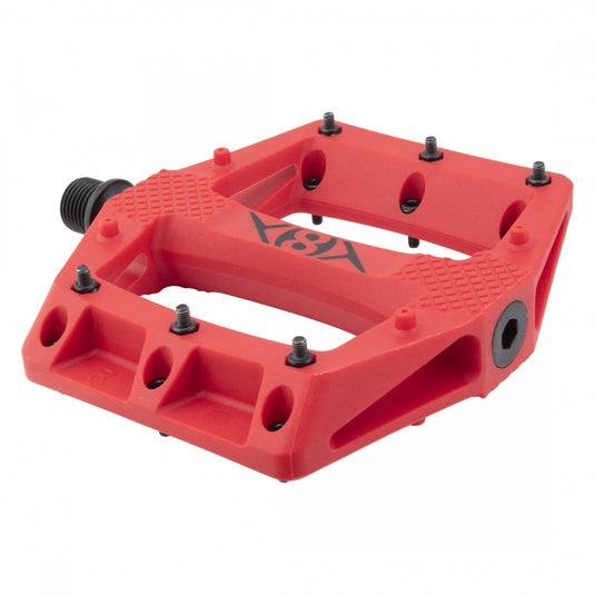 Origin8 Strapd Platform Pedal 9/16" Chromoly Spindle Concave Composite Body Red