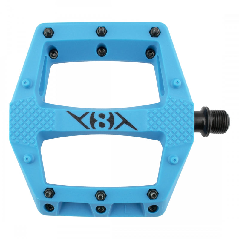 Load image into Gallery viewer, Origin8 Strapd Platform Pedal 9/16&quot; Chromoly Axle Concave Composite Body Blue
