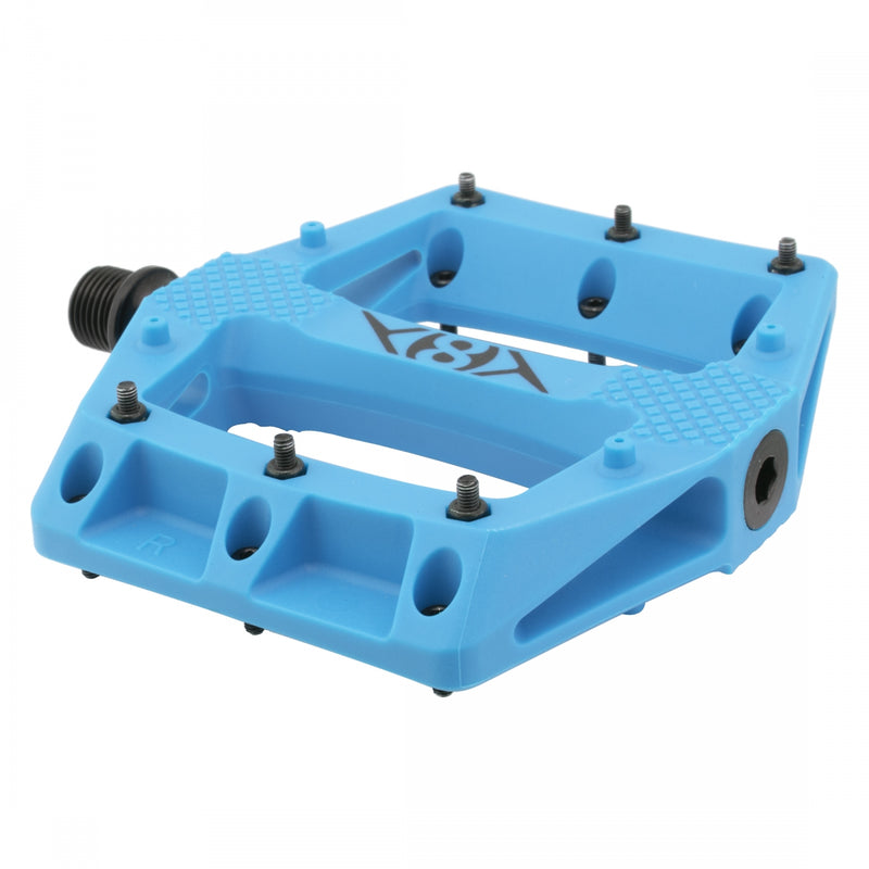 Load image into Gallery viewer, Origin8 Strapd Platform Pedal 9/16&quot; Chromoly Axle Concave Composite Body Blue
